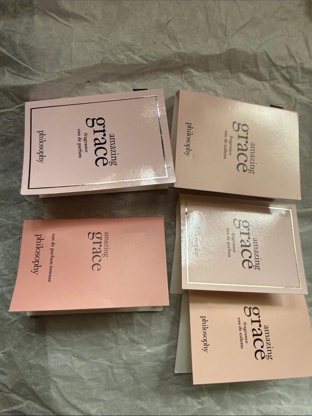Philosophy Amazing Grace Sample Set - 5 packages total. Mini samples.